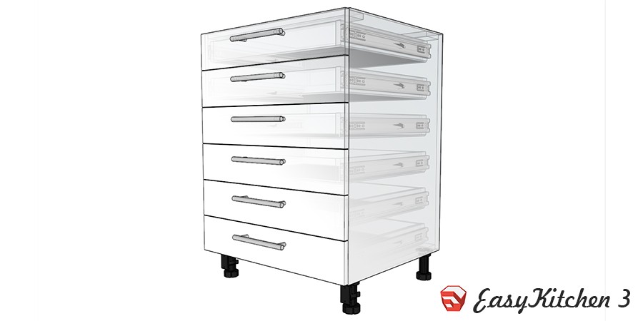 Телескопические направляющие у выдвижных ящиков в EasyKitchen