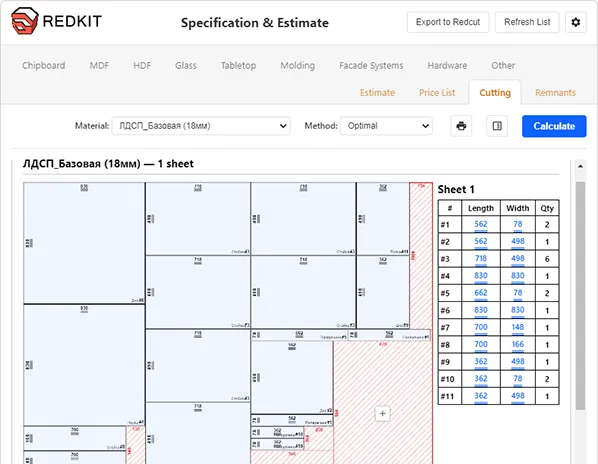 Detailing and estimate tool