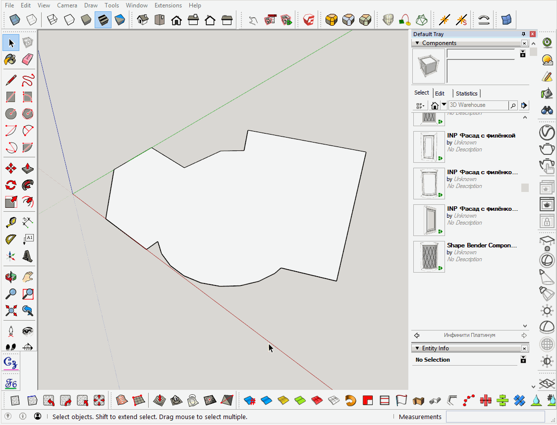 Сдвиг (Offset) на плоскости SketchUp