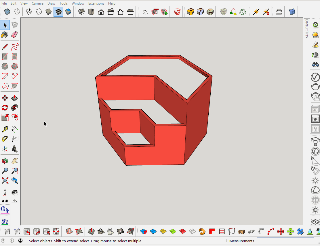 Принцип работы инструмента Вдавить-вытянуть (push/pull) SketchUp