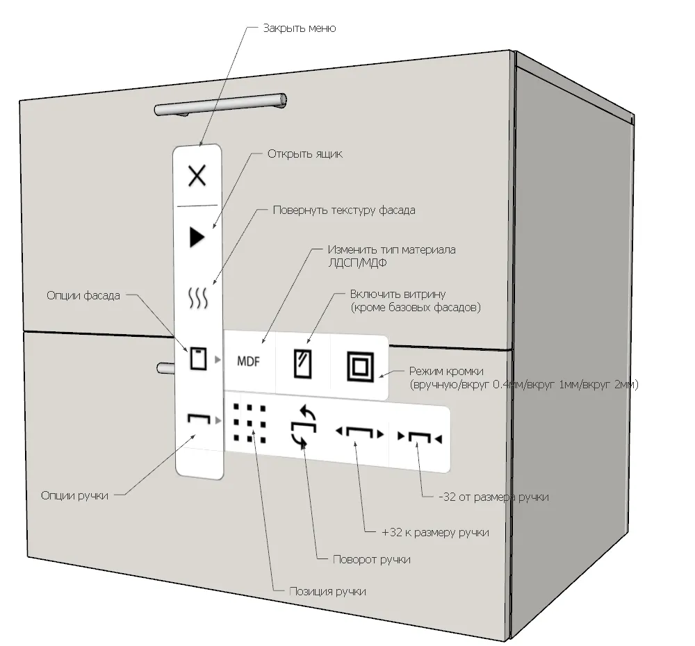 Динамическое меню модуля CAB1