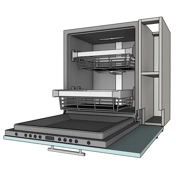 Модуль встраиваемой посудомойки с полками