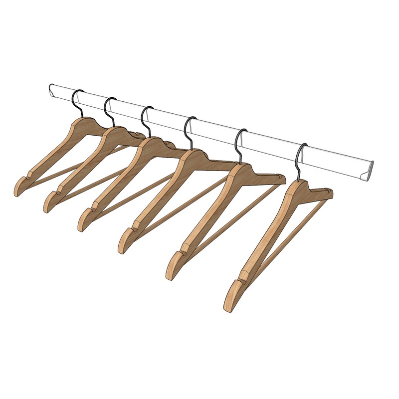 Овальная штанга с вешалками для одежды