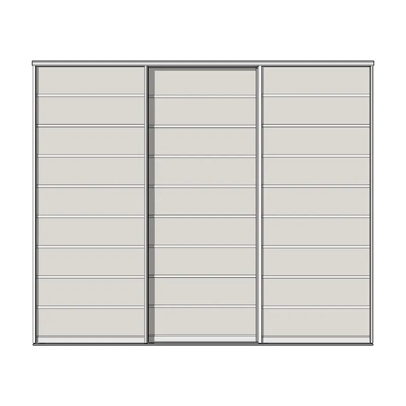 Система дверей-купе Aristo, C-профиль, 3 двери, двойной трек, до 9 вставок