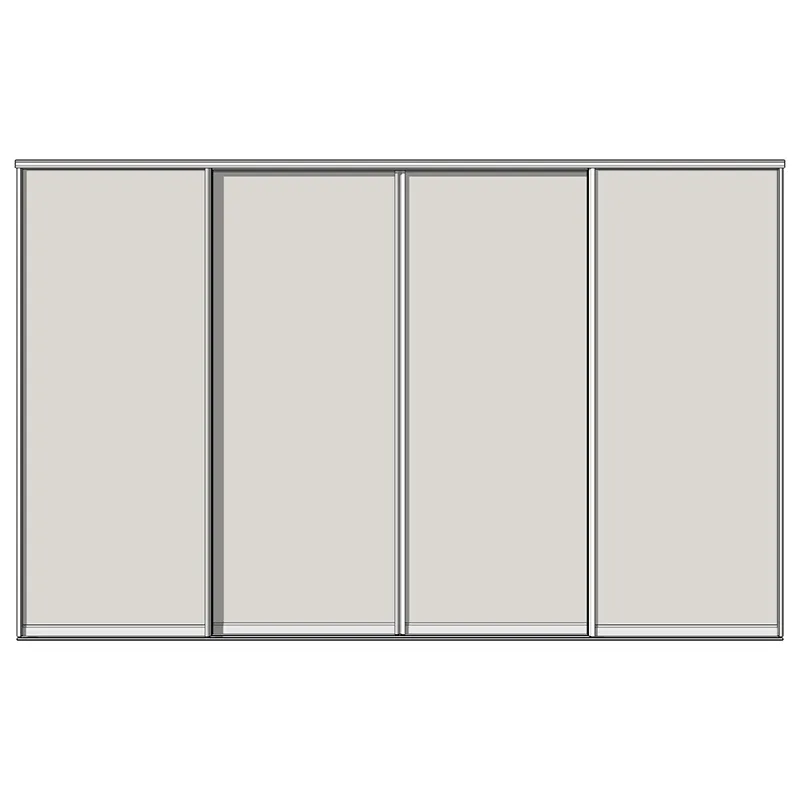 Система дверей-купе Aristo, C-профиль, 4 двери, двойной трек, 1 вставка