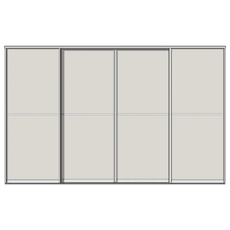 Система дверей-купе Aristo, C-профиль, 4 двери, двойной трек, 2 вставки