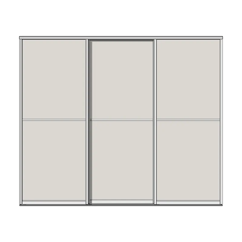 Система дверей-купе Aristo, Н-профиль, 3 двери, двойной трек, 2 вставки