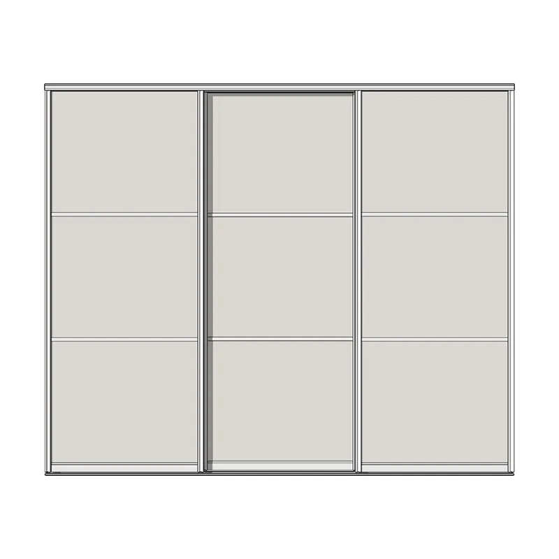 Система дверей-купе Aristo, Н-профиль, 3 двери, двойной трек, 3 вставки