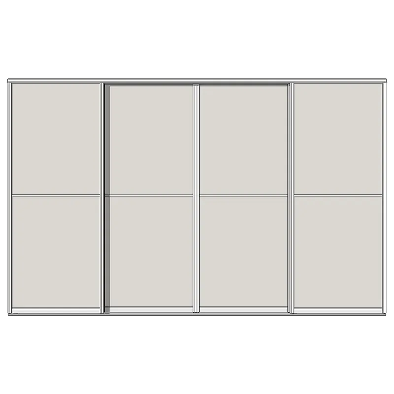 Система дверей-купе Aristo, Н-профиль, 4 двери, двойной трек, 2 вставки