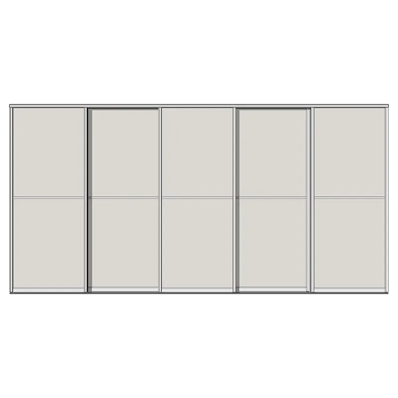 Система дверей-купе Aristo, Н-профиль, 5 дверей, двойной трек, 2 вставки