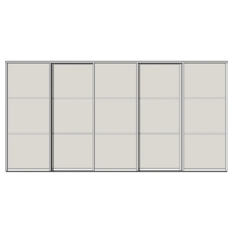 Система дверей-купе Aristo, Н-профиль, 5 дверей, двойной трек, 3 вставки