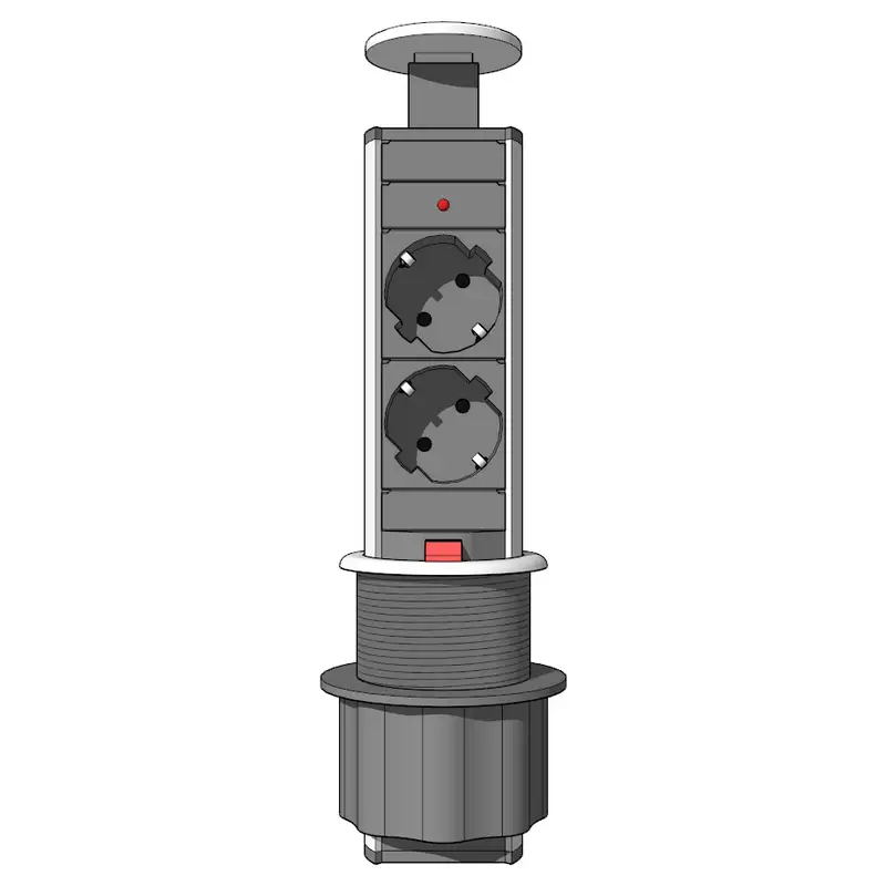 Выдвижной блок розеток (2 гнезда)