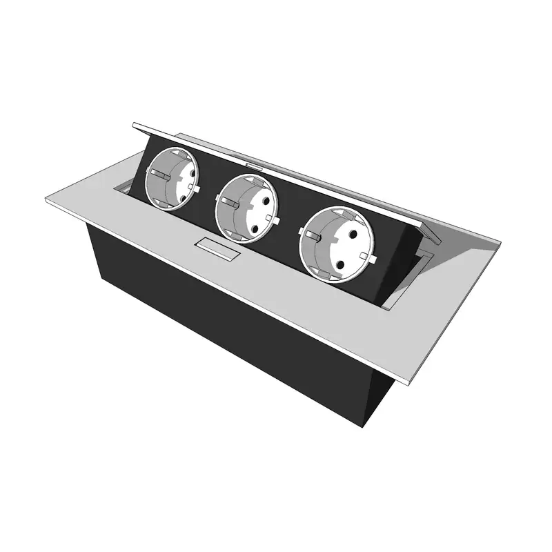 Блок розеток прямоугольный врезной (3 гнезда)