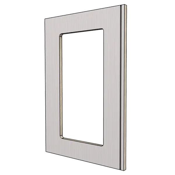 Фронтальная мебельная панель с вырезом и пропилом