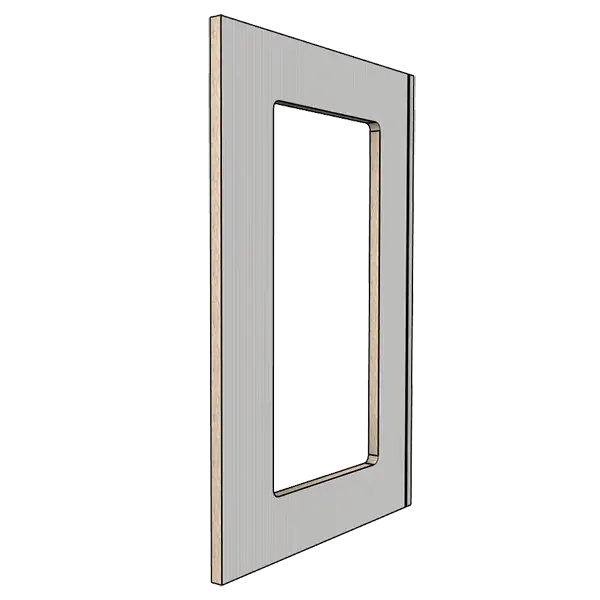 Вертикальная мебельная панель с вырезом и пропилом