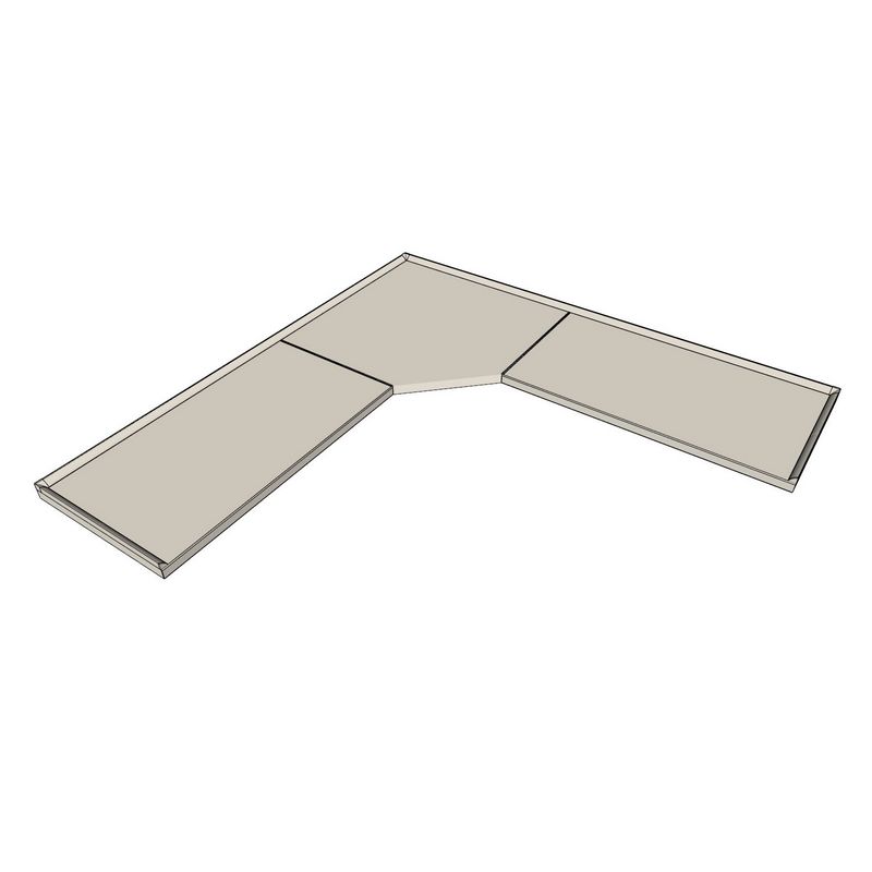 Шаблон Г-образной столешницы с диагональной секцией