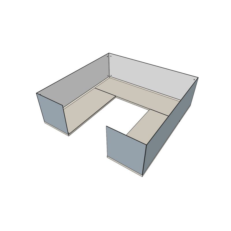 Шаблон П-образной столешницы со скинали