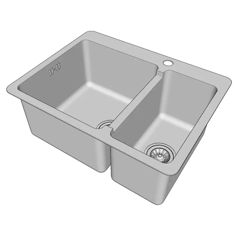 Кухонная мойка ZORG с двумя чашами (под смеситель)