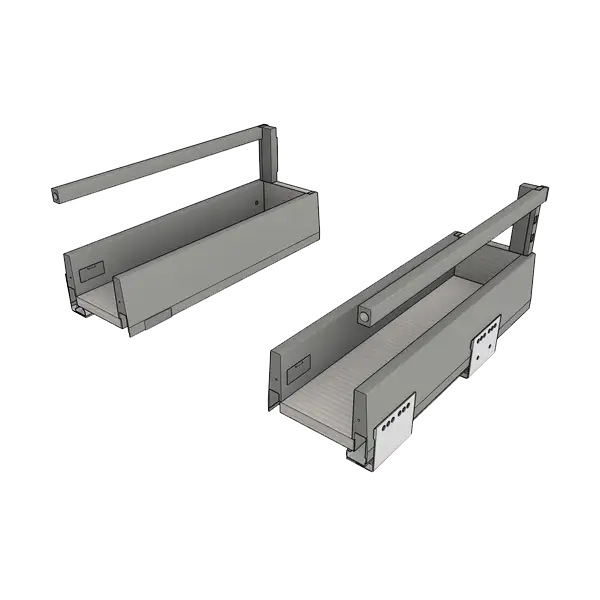 Выдвижной ящик Blum MERIVOBOX E (под мойку, релинги, без центра)